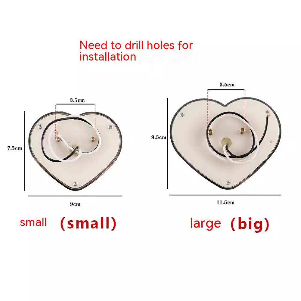 12v Japanese-style Heart-shaped Modified Auto Fender LED Sidelight