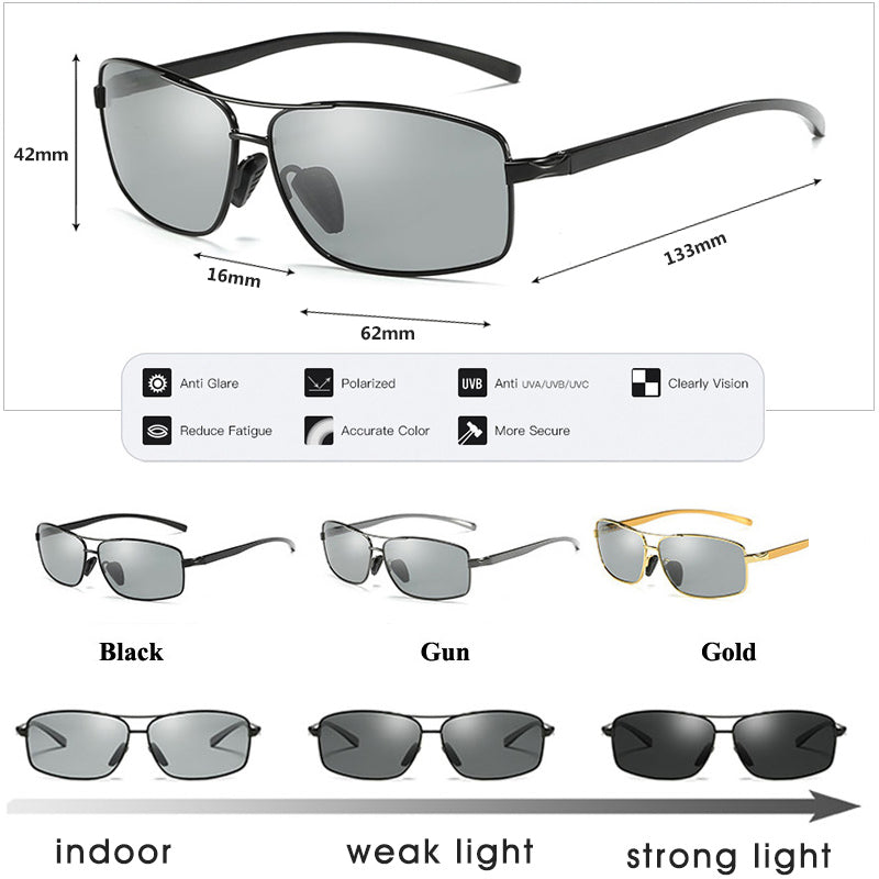 Auto-sensitivity color-changing polarized sunglasses