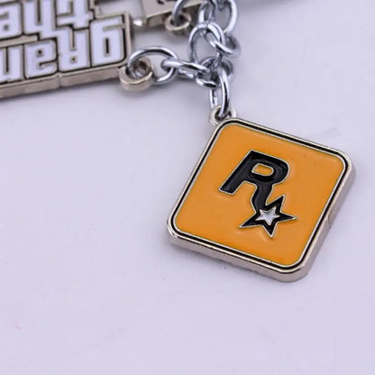 ZRM Game Grand Theft Auto 5 Keychain Men Fans Letter Key Chain Grand Theft Auto Rock Star Keying Key Buckles Car Accessory