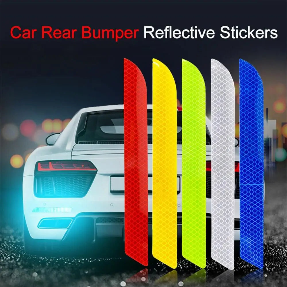 Safety Warning Anti-Collision Auto Safety Car Reflective Strips Reflector Tape Rear Bumper Stickers Warning Mark 