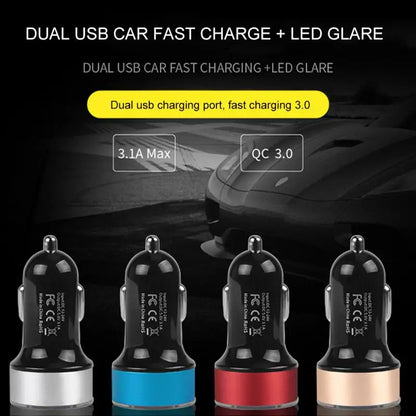 Chargeur rapide de voiture double USB QC 3.0 avec Voltmètre LED