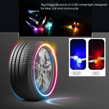 4PCS Waterproof Auto Shining Car Auto Wheel Tire Tyre Light Hub Lamp Air Valve Stem LED Light With Cap Cover Car Styling Light