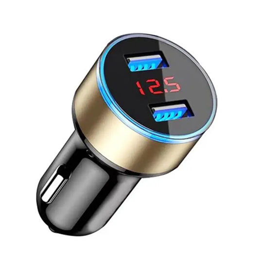 Auto Vehicle Car Dual USB Car Charger QC 3.0 Fast Charging Adapter Cigarette Lighter LED Voltmeter For All Mobile Phone Car Auto 