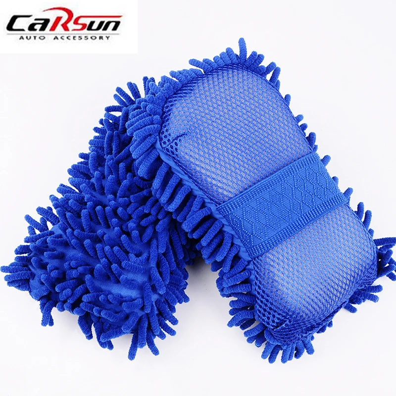 Carsun Microfiber Car Washer Sponge Cleaning Car Care Detailing Brushes Washing Towel Auto Gloves Styling Accessories