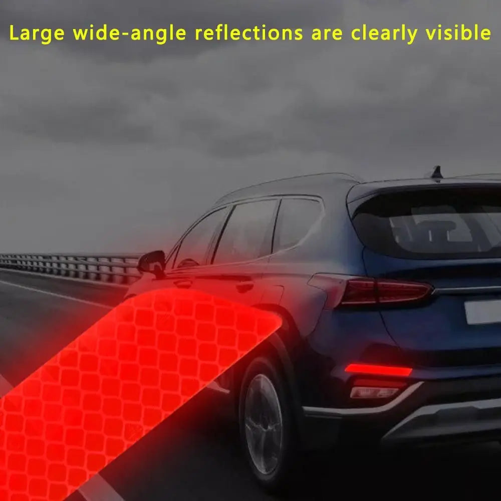 Safety Warning Anti-Collision Auto Safety Car Reflective Strips Reflector Tape Rear Bumper Stickers Warning Mark 