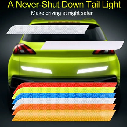 Safety Warning Anti-Collision Auto Safety Car Reflective Strips Reflector Tape Rear Bumper Stickers Warning Mark 