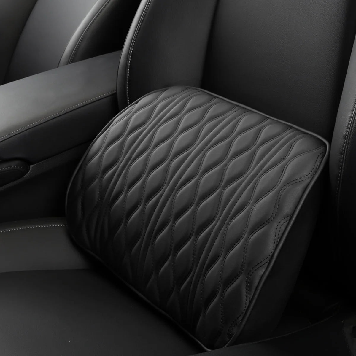 Memory Foam Car Neck Pillow PU Leather Auto Seat Lumbar Support Dropshipping Headrest Cushion Automobile Interior Accessoire