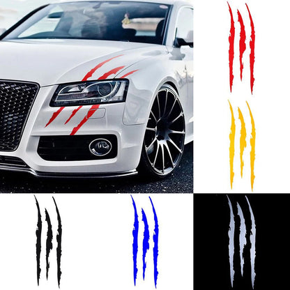 Auto Car Sticker Reflective Monster Claw Marks Scratch Stripe Auto Headlight Decal Dinosaur Raptor Paw Marks Car Accessories