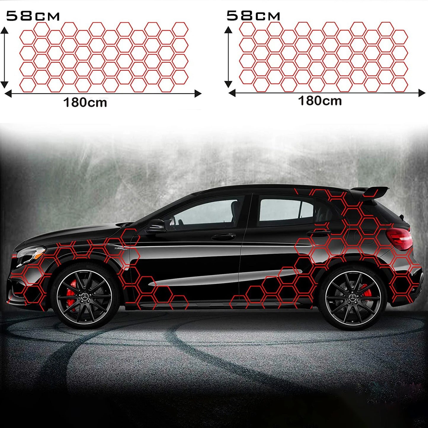 Aufkleber Auto Seitenaufkleber Waben Rauten Hexa Style Matrix Camo Style Sticker S12