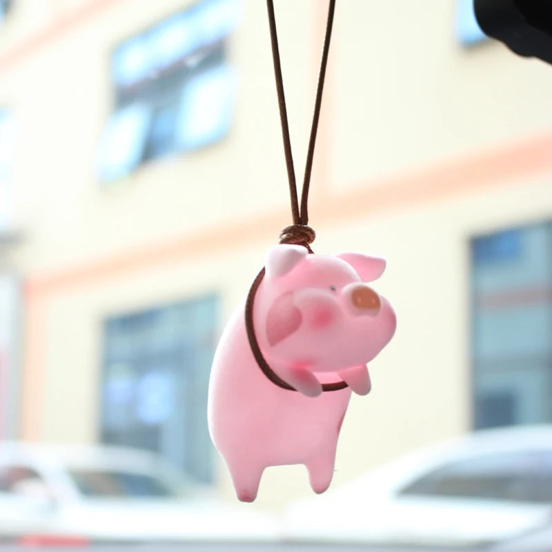 Cute Pig Car Pendants SwingTigger Car Accessories Interior Auto Rearview Mirror Pendants Birthday Gift Auto Decoraction Ornament