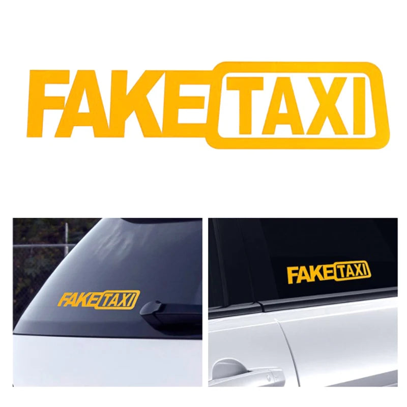 Universal FAKE TAXI Car Auto Sticker Decal Emblem Self Adhesive Vinyl For Car Funny Car Sticker