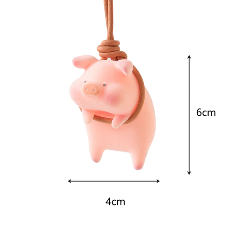 Cute Pig Car Pendants SwingTigger Car Accessories Interior Auto Rearview Mirror Pendants Birthday Gift Auto Decoraction Ornament