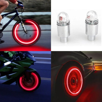 2PCS Colorful Auto Shining Car Auto Wheel Tire Tyre Light Hub Lamp Air Valve Stem LED Light With Cap Cover Car Styling Light