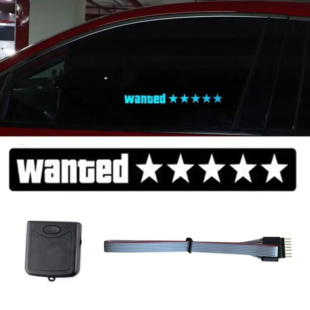 Windshield Electric LED Wanted Car Window Sticker Auto Moto Safety Signs Decals Decoration