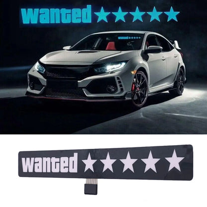 Windshield Electric LED Wanted Car Window Sticker Auto Moto Safety Decals Decoration Car Decals Safety Signs For Auto/Moto