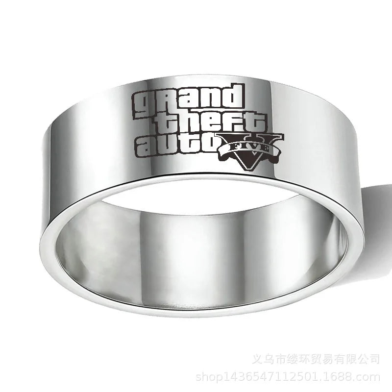 GTA5 Game Grand Theft Auto V Rings Ring for Car Chaveiro Ring Men Women Jewelry 