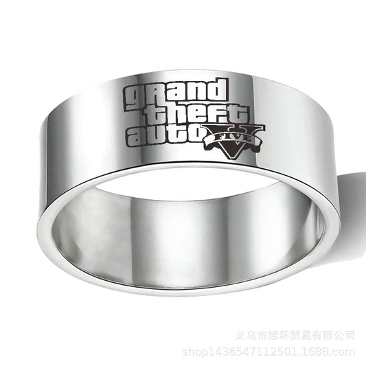 GTA5 Game Grand Theft Auto V Rings Ring for Car Chaveiro Ring Men Women Jewelry