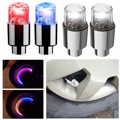 2PCS Colorful Auto Shining Car Auto Wheel Tire Tyre Light Hub Lamp Air Valve Stem LED Light With Cap Cover Car Styling Light