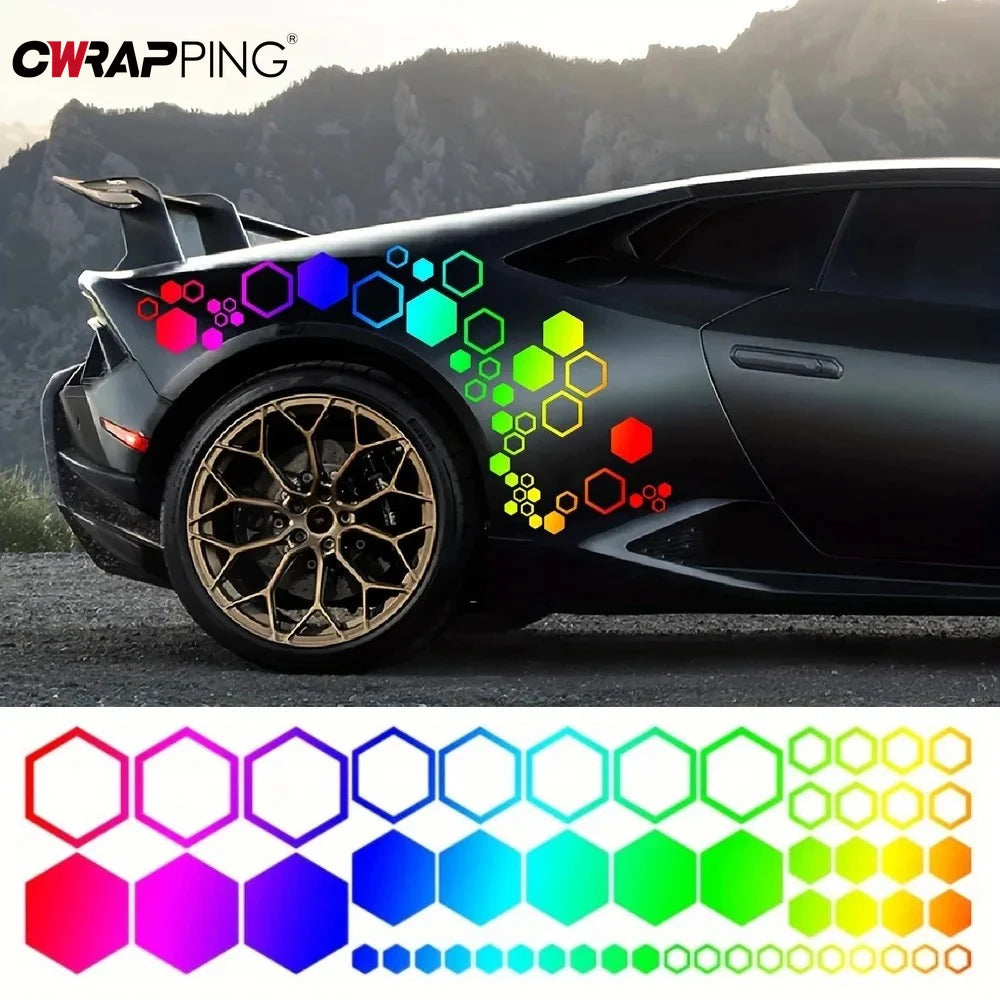 Auto Honeycomb Vinyl Decals Large and Small Combination Hexagonal Stickers Auto Body Decor Tuning Body Cool Styling Decoration 