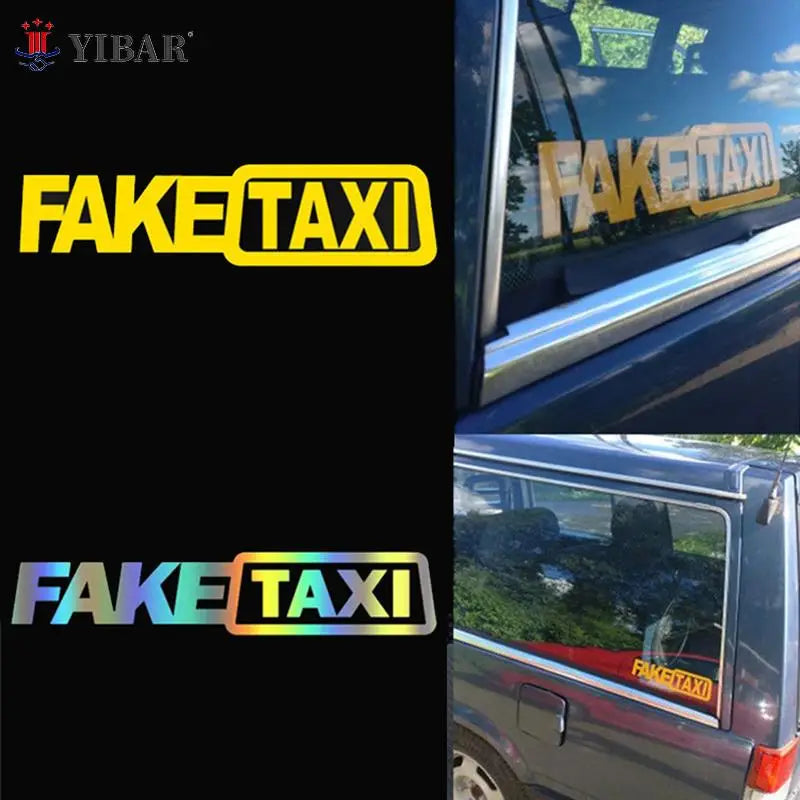 Universal FAKE TAXI Car Auto Sticker Decal Emblem Self Adhesive Vinyl For Car Funny Car Sticker