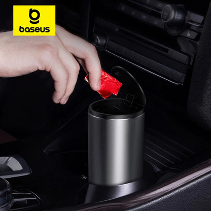 Baseus-Mini cubo de basura para coche, organizador de polvo para Interior de coche, bolsa de basura, caja de almacenamiento, cubo, accesorios para coche 