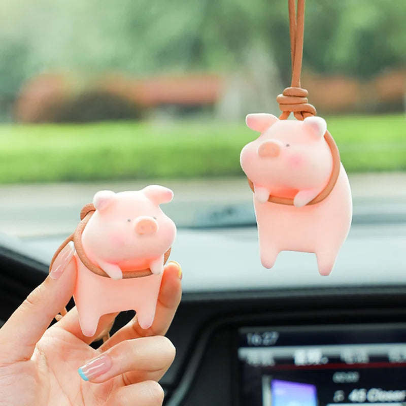 Cute Pig Car Pendants SwingTigger Car Accessories Interior Auto Rearview Mirror Pendants Birthday Gift Auto Decoraction Ornament