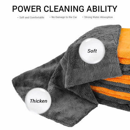 Extra Microfiber Towels Car Washing Rag Multipurpose Plush Towel Detailing Drying Cloth Cleaning Tool Auto Wash Accessories