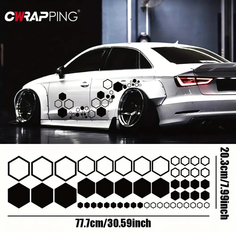 Auto Honeycomb Vinyl Decals Large and Small Combination Hexagonal Stickers Auto Body Decor Tuning Body Cool Styling Decoration 